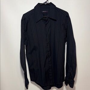 Dark Blue Pinstripe Dress Shirt
